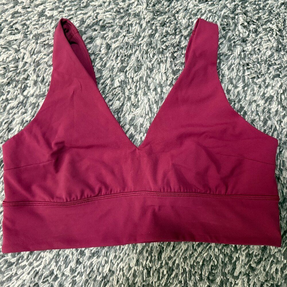 Lululemon Align V-Neck Bra Light Support C/D Cup Deep Luxe Pink Size 14 - Picture 3 of 7